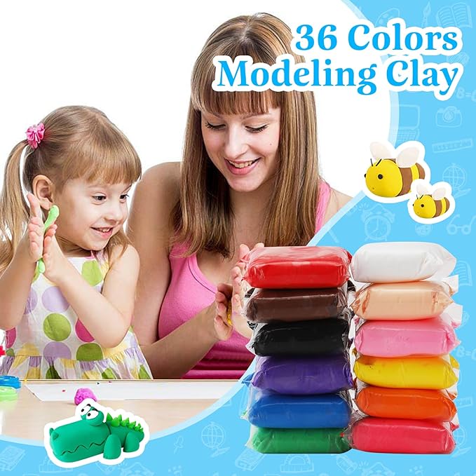 Modeling Clay Kit - 12 Colors Air Dry Ultra Light Clay, Magic Clay, DIY Molding Clay for Kids, DIY Clay Kit with Sculpting Tools, Decoration Accessories, Kids Art Crafts