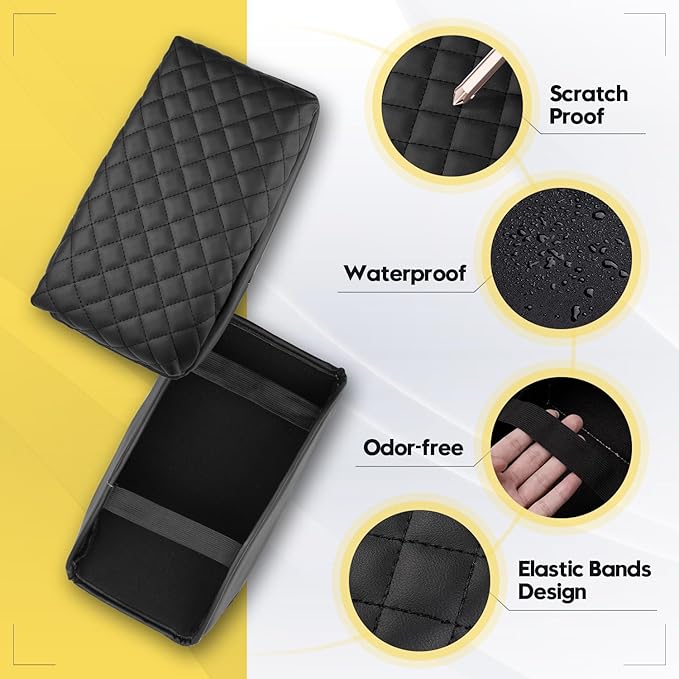 FIILINES Center Console Cover for Subaru Forester 2025 2026, Armrest Cover Pad Cushion Protector Forester Accessories Armrest Cover Anti-Scratch Black