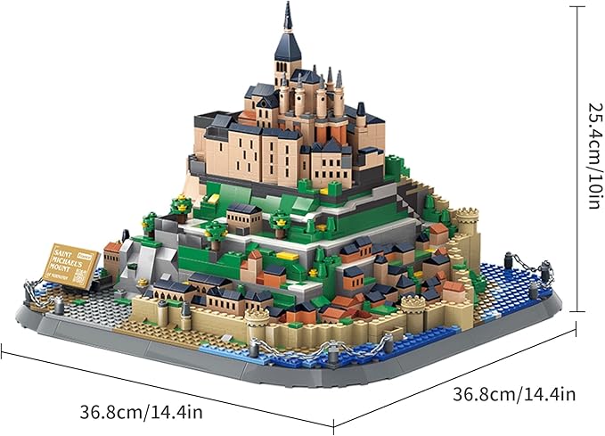 Oichy Building Blocks Set (1392PCS), Saint Michael's Mount Architecture Model Kits World Famous Toy Building Sets for Adults and Kids