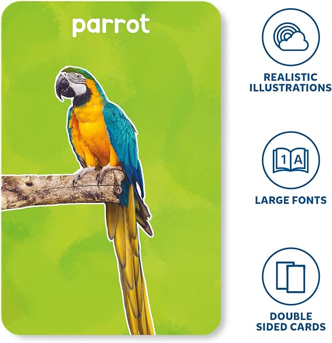 Skillmatics Thick Flash Cards for Toddlers - First 100 Animals, Montessori Toys, Preschool Learning Activities, Learning Aids, Gifts for Kids Ages 1, 2, 3, 4 Years