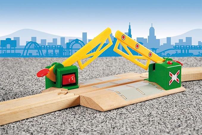 BRIO World 33750 - Magnetic Action Crossing | Interactive Wooden Toy Train Accessory | Enhances Hand-Eye Coordination | Compatible with All BRIO Train Sets | Ideal for Kids Ages 3 and Up