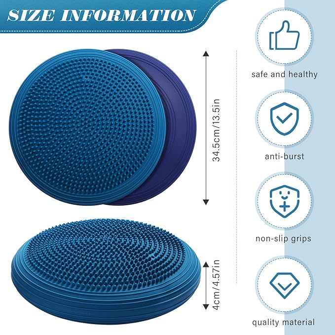 Libima 4 Pcs Wiggle Seat Inflated Wobble Cushion for Sensory Kid 13 Inches Balance Disc Flexible Seating for Classroom Sensory Pad for Chair Wiggle Cushion
