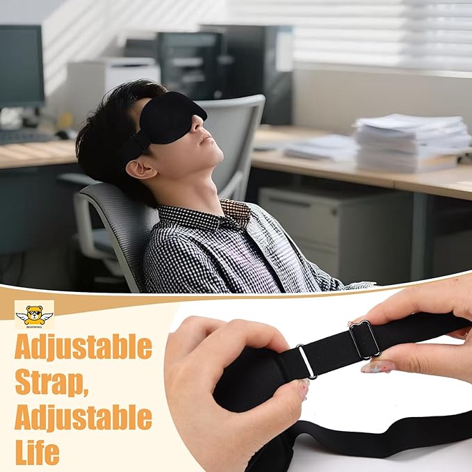 BEARWING 100% Light Blocking Sleep Mask, Only 0.73oz Light Comfortable 3D Contoured Memory Foam, Blink Freely Eye Masks for Sleep, Travel, Nap, for Women, Purple