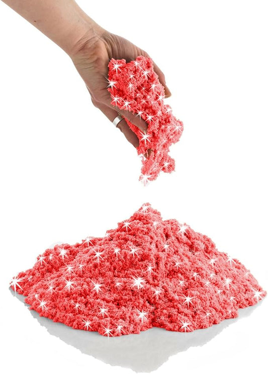 CoolSandSparkling Red Ruby 2 Pound Refill Pack - Moldable Indoor Play Sand in Resealable Bag