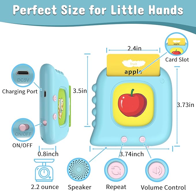 Talking Flash Cards for Toddlers 1-3, ABC Learning Toddler Toys with 384 Sight Words, Autism Sensory Toys for Autistic Children, Montessori Toys Pocket Speech Educational Learning Interactive