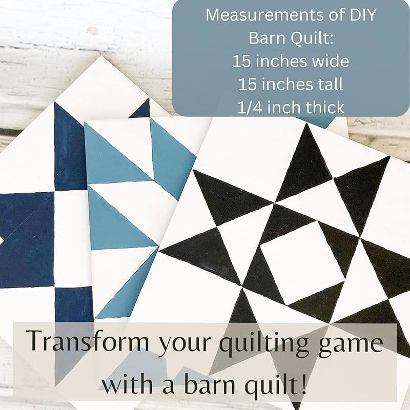 Large Unfinished Barn Quilt Kit Square Wooden Sign to Paint, Country Decor Wall Art Quilts Block Painting Kits (15 inches, Slip Knot) AVTRBoutique