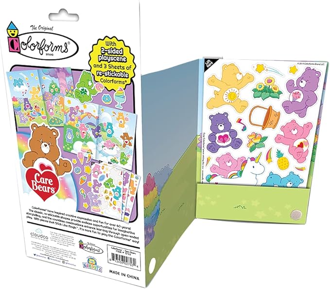 Colorforms Travel Set, Stickers for Kids – Care Bears, Arts and Crafts, Reusable Sticker Book, Kids Stickers, Toddler Crafts, Stickers for Boys, Girls, Arts & Crafts, Craft Supplies, Ages 3+
