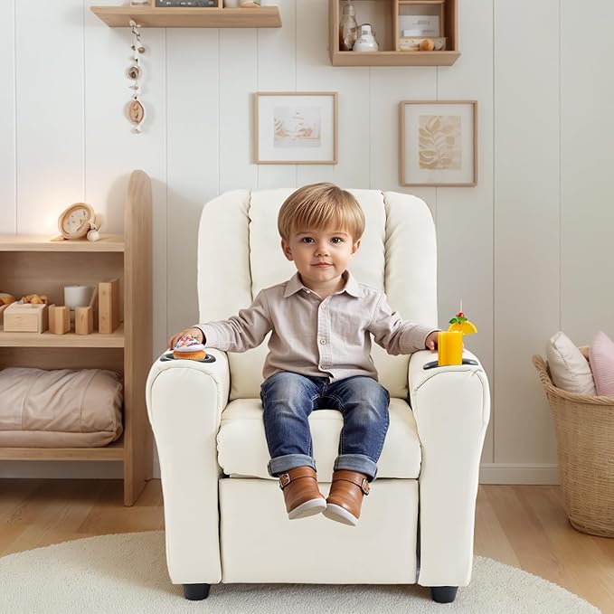 Candy Kids Reclining Chair Leather Recliner Sofa Toddler Youth Children Child Ages 1-6