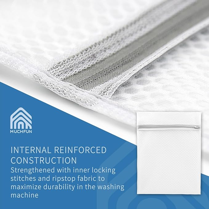 Muchfun 3Pcs Durable Honeycomb Mesh Laundry Bags for Delicates 24 x 24 Inches (3 XX-Large)