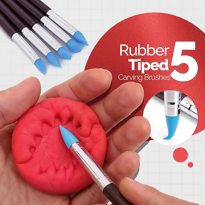 Clay Tools Kit, 25-Piece Pottery Tools with Storage Bag, Air Dry Clay Tools for Kids & Adults, Polymer Clay Tools for Pottery, Dotting, Modeling, Carving, Shaping and Crafting