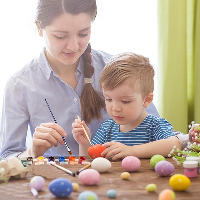 12pcs Wooden Fake Eggs, 2-Color Wooden Easter Eggs, DIY Kitchen Pretend Game Food Set, Children's Kitchen Game Toys, Home Decoration Products, Fake Eggs for Home Farm Decoration