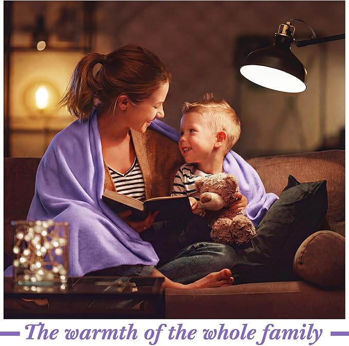 Buryeah 10 Pcs Fleece Blanket Bulk Soft Warm Blankets Cozy Fleece Lightweight Throw Blankets Plush Pet Throw Blanket for Home Bed Sofa Office Wedding Gifts Travel (50" X 60",Brilliant Purple)