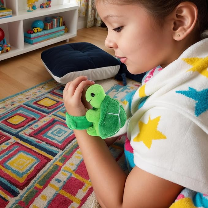 jarbins Stuffed Turtle Slap Bracelets Animal Turtle Wrist Plush Slap Bracelets Wristband for Children Birthday Party Favors Kids Toy Decor