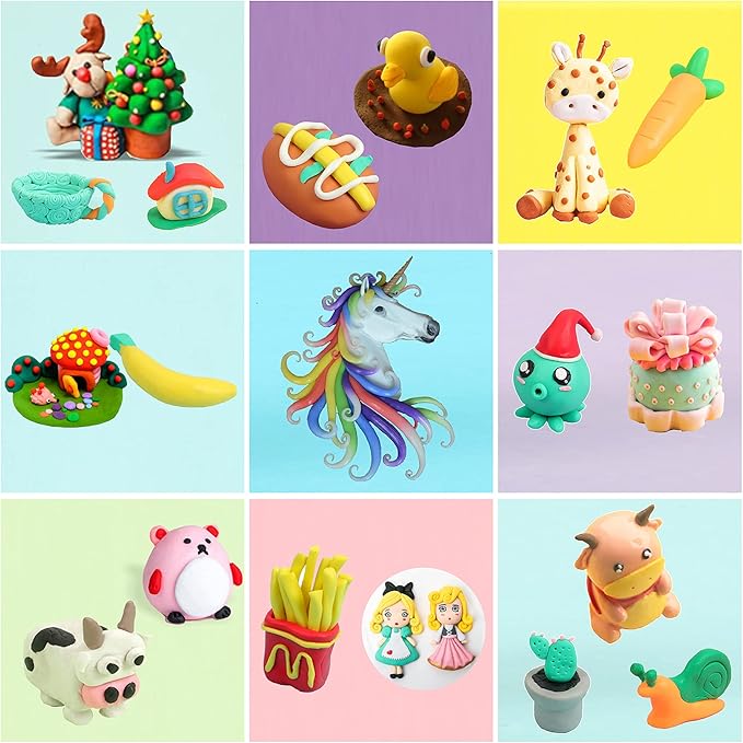 Aestd-ST Polymer Clay Kits, 85 Colors Oven Bake Modeling Clay for Kids, Non-Sticky Molding Clay with Sculpting Tools and DIY Accessories, Holiday Gift for Children and Artists.