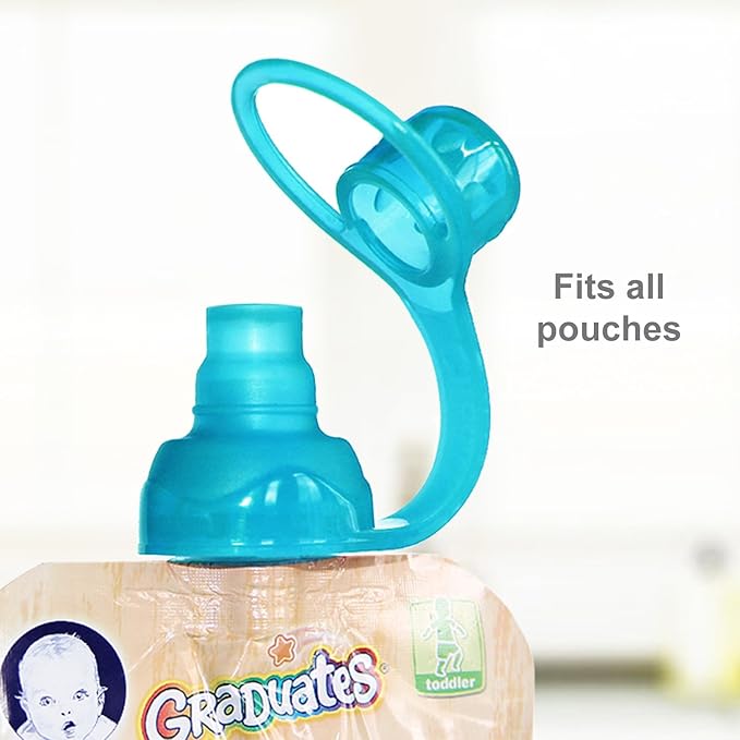 ChooMee SoftSip Food Pouch Tops | 4 Colors + Purple case | Prevent Spills and Protect Childs Mouth