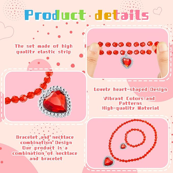 7 Sets Girl Dress up Jewelry Toddler Jewelry Princess Bracelet Necklaces Kids Costume Jewelry Set for Girl Tea Costume Party