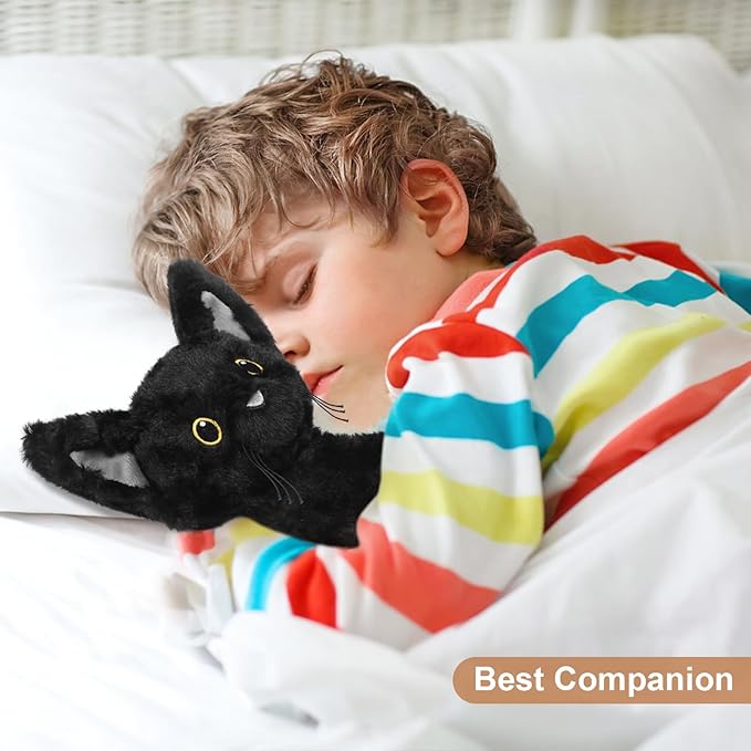 Coolable & Heatable Cat Stuffed Animals, Microwavable Heating Pad for Period Discomfort, Lavender Scent Cat Plush, Black Cat Plush Gift for Kids & Aldults