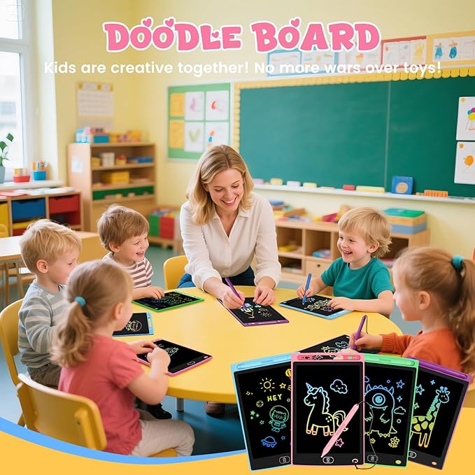 2 Pack LCD Writing Tablet for Kids, Erasable and Reusable Toddler Doodle Board in 8.5 inch, Ideal Educational Drawing Pad for Learning Toy for Ages 3-8 Gifts for Girls Boys