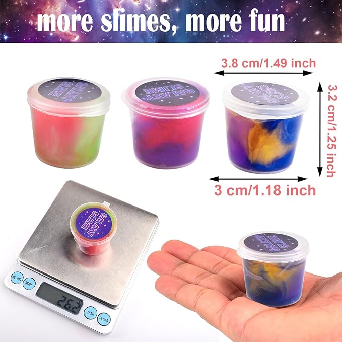 Kids Party Favors Slime Putty, 16 Pack Galaxy Slime Bulk, Slime Kit for Girls & Boys 10-12, Valentine's Day Gifts, Birthday Gifts, Easter Basket Stuffers for Kids
