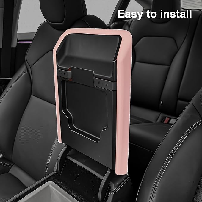 frani Center Console Armrest Cover Designed for Tesla Model 3 Highland 2024-2026 and Model Y Juniper 2026 Refresh,Non-Slip Designed with EZ Snap On Install-Pink