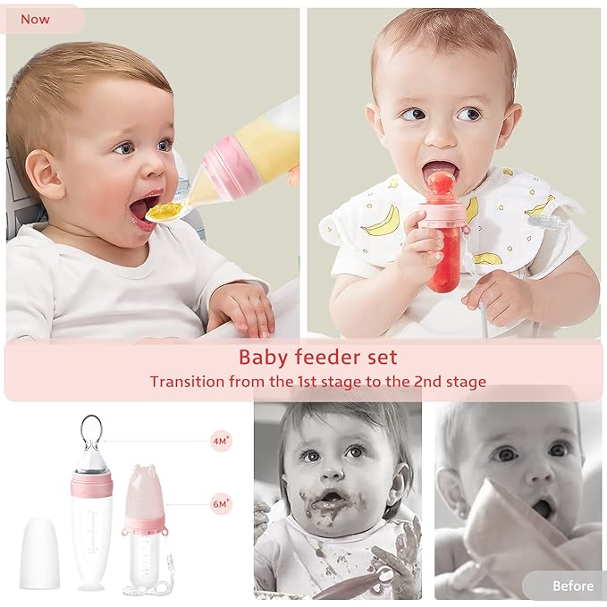Termichy Baby Food Dispensing Spoon: Squeeze Feeder Dispenser for Baby - Self Feeding Bottle Spoon