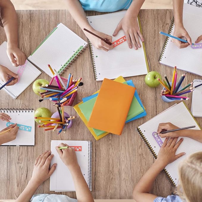 ArtCreativity Shape Tracing Rulers for Kids, Set of 144, Plastic Tracer Drawing Tools, Fun Color Assortment, Stationery Birthday Party Favors, Back to School Gifts, and Classroom Teacher Rewards