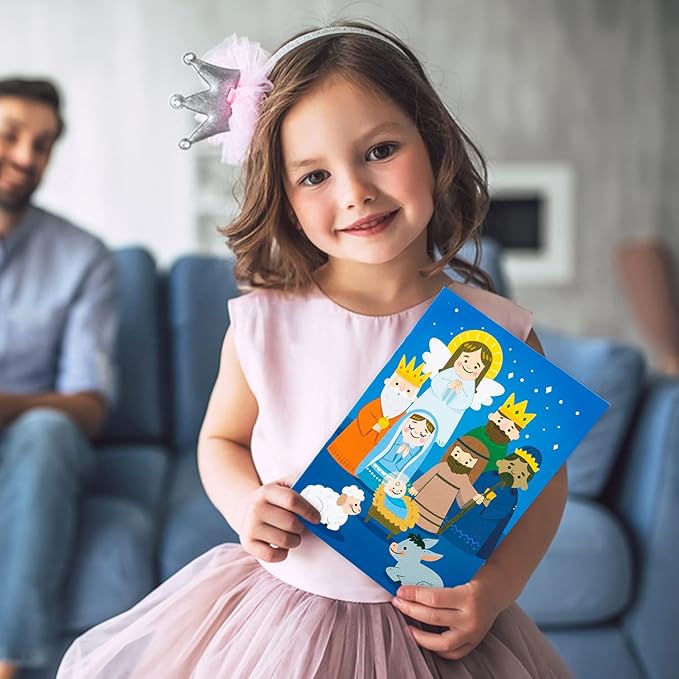 GROBRO7 24Pcs Christian Bible Coloring Books for Kids DIY Art Drawing Book with Angels Priests Churches Candles Crosses Patterns Color Booklets for Sunday School Classroom Rewards Goodie Bag