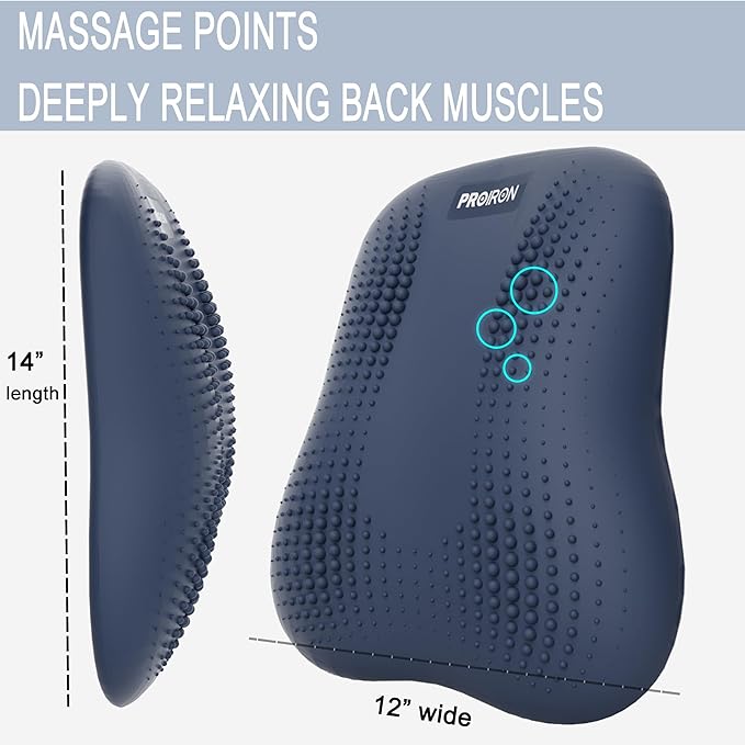 PROIRON Lumbar Support Pillow for Office Chair Car, Inflatable Back Support Pillow with Acupressure Nodes, Back Stretcher for Lower Back Pain Relief, Ergonomic Back Cushion for Gaming Desk Chair