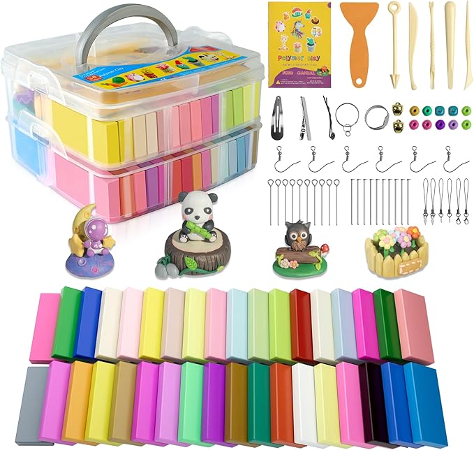Aestd-ST Polymer Clay 36 Colors, Modeling Clay for Kids, Non-Sticky Oven Bake Clay with Sculpting Tools and Accessories, Holiday Halloween Christmas Gift for Children and Artists.