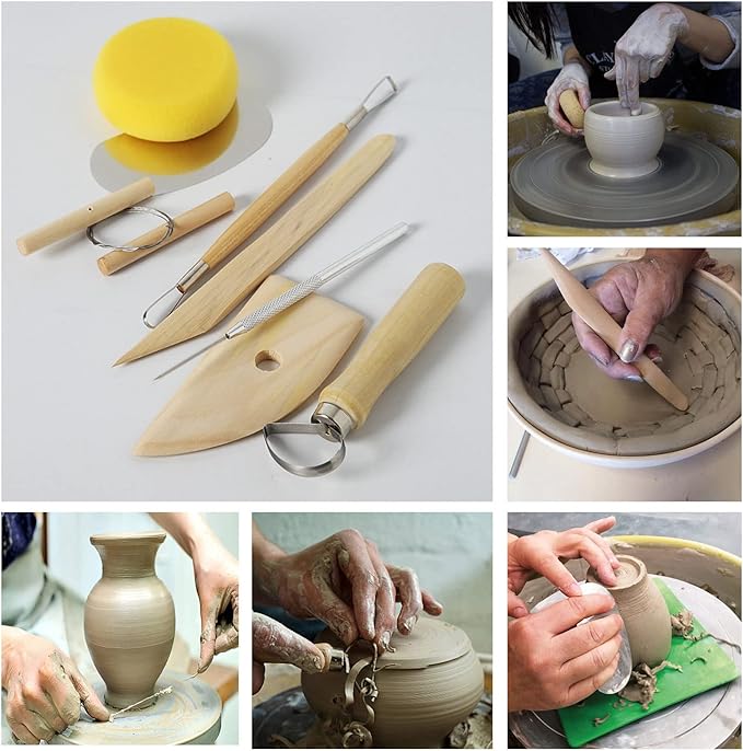 Artzuvs Clay Tools,28pcs Polymer & Pottery Sculpting Tools Set,Ceramic Tools, Modeling Clay Supplies Tools Kit for Carving,Trimming,Sculpture,Beginners