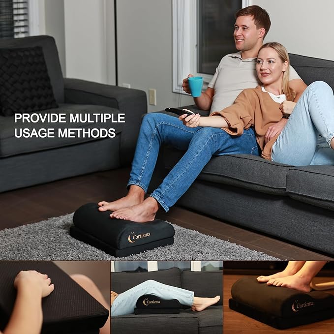 Foot Rest for Under Desk at Work-Ergonomic FootRest UnderDesk Foot Stool for Pain Relief with Washable Covers-Non-Slip Under Desk Footrest Office, Home & Travel-Adjustable Office Foot Rest