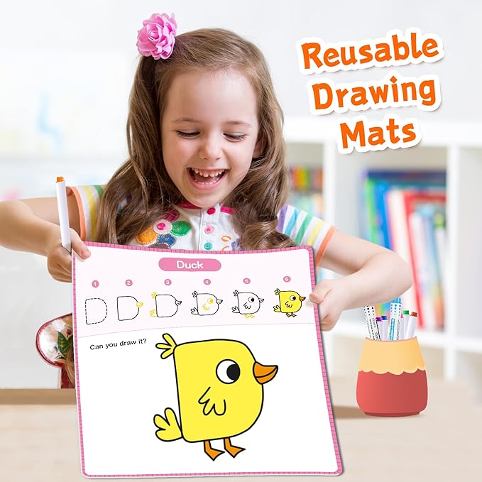 Elite Panda Preschool Learning Activities How to Draw with Alphabet, Letters Tracing Book for Kids Ages 3-5 Toddler Educational Game Coloring Kit Art Craft Supplies Toy Gifts Boy Girl 4-6 Years Old