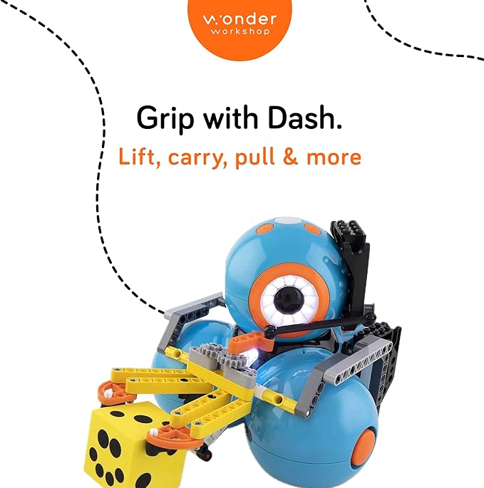 Wonder Workshop – Gripper Kit for Dash Robot for Kids 6+ – Free Programming Stem App – Visualize Your Code, Multicolor