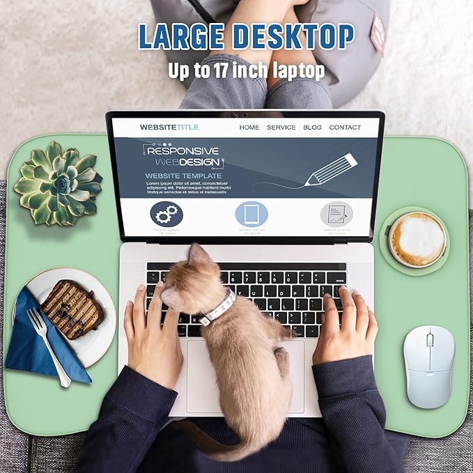 Zapuno Multi-Function Laptop Bed Table with Storage Drawer and Cup Holder, Lap Desk Stand Tray for Eating, Reading and Working