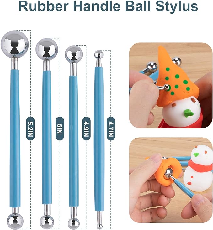 Clay Tools Kit, 25 PCS Polymer Clay Tools, Ceramics Clay Sculpting Tools Kits, Air Dry Clay Tool Set for Adults, Kids, Pottery Craft, Baking, Carving, Drawing, Dotting, Molding, Modeling, Shaping