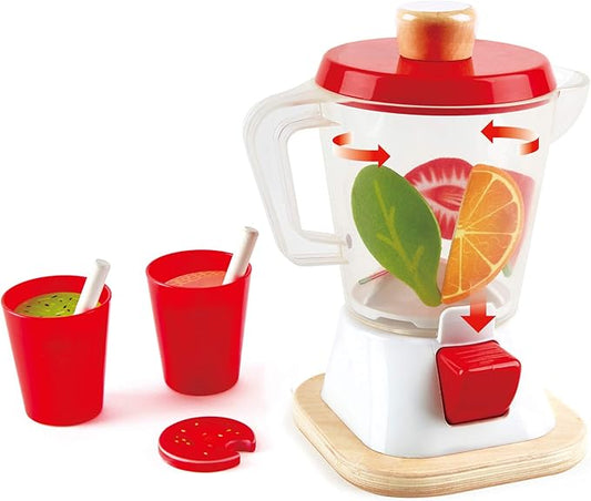 Hape Smoothie Blender | Multicolor Kitchen Smoothie Machine Play Set Complete with Cups & Straws