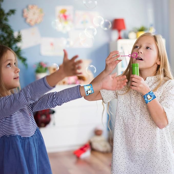 48 PCS Penguin Slap Bracelets Party Favors, Penguin Wristbands Bracelets Goodie Bag Fillers for Penguin Birthday Party Decorations Supplies for Kids Boys Girls Classroom Rewards