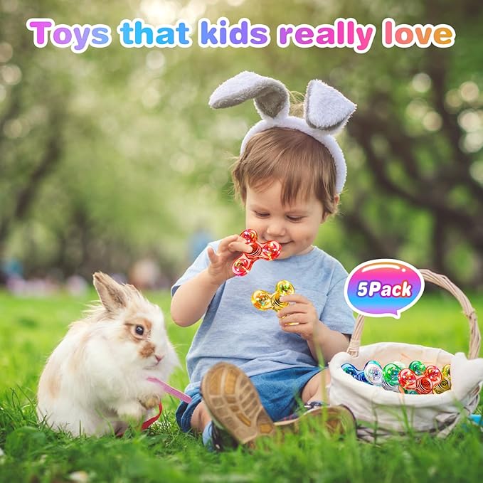 FIGROL 5 Pack Fidget Spinners｜LED Light Up Fidget Spinners for Children｜Party Favors｜Goodie Bag Stuffers Classroom Prizes