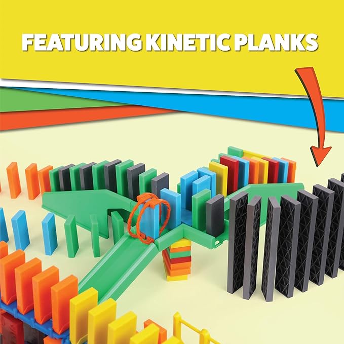 Bulk Dominoes Pro-Domino Kit | Dominoes Set, STEM STEAM Small Toys, Family Games for Kids, Kids Toys and Games, Building, Toppling, Chain Reaction Sets (Power)