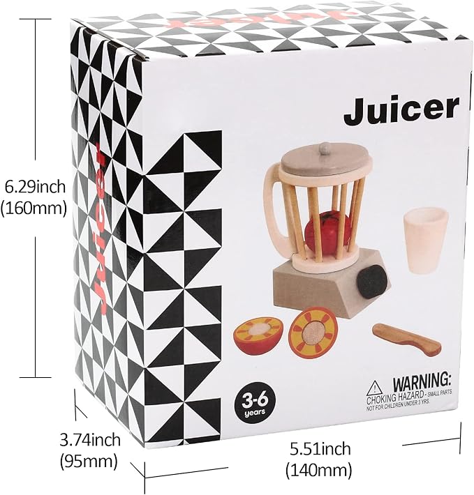 Juice Extractor Toys Pretend Play with Wooden Kitchen Accessories for Kids Entertainment Education Gift(JET03)