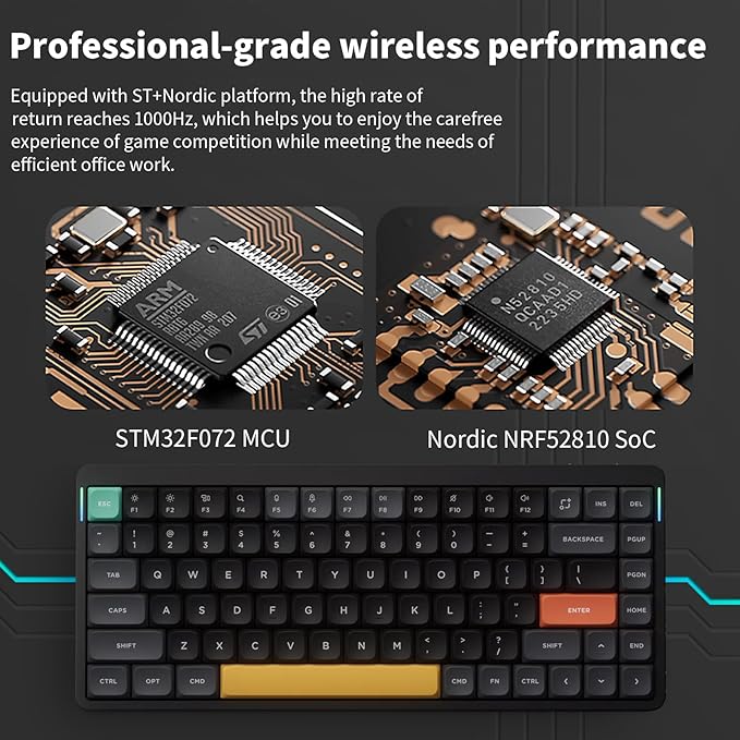 NuPhy Air75 V2 Portable 75% Low Profile Keyboard,84 keys RGB Backlight Wireless Mechanical Keyboard,Supports Bluetooth/2.4G/USB-C,Compatible with Windows/Mac OS/Linux Systems-Black Gateron Moss Switch