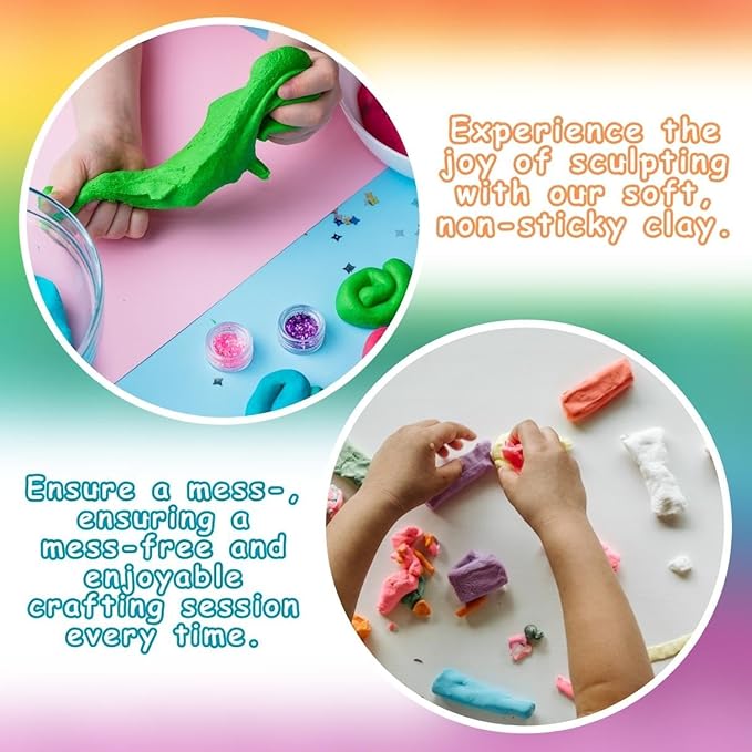 36 Color Air Dry Foam Clay for Sculpting and Cosplay Set - Ultralight, Soft, and Pliable Air Dry Modeling Clay Clay Foam - Safe and No Baking Required