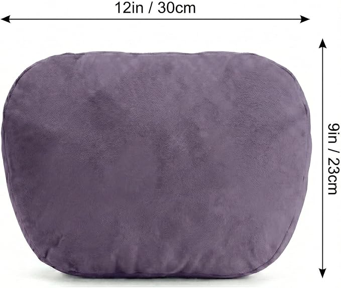 WELBRIT 2PCS Car Pillow for Car Neck Pillow for Driving Seat Lumbar Support Soft Cushion with Extra Filling Accessories Back Support for Travel Nap and Trips Sleeping (Violet, Head)