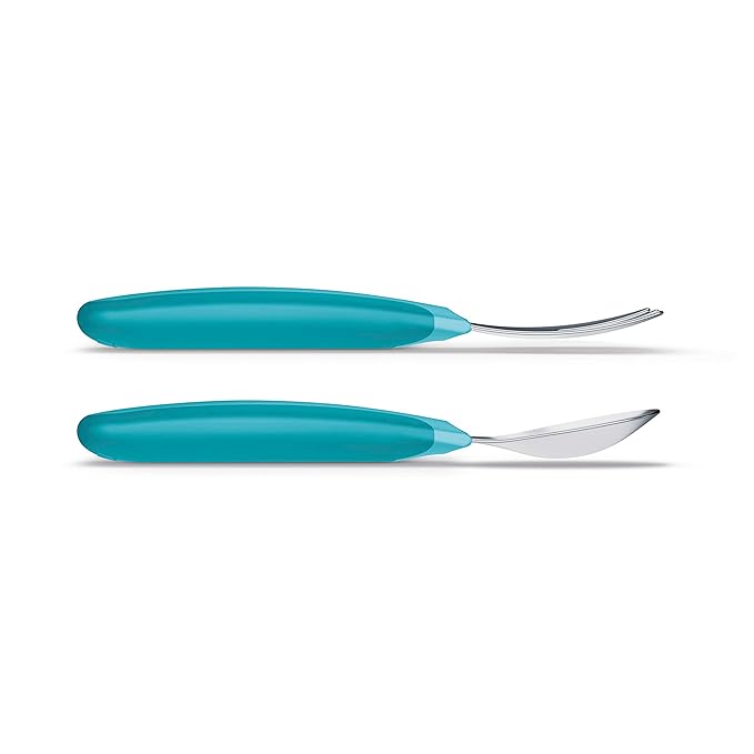 NUK Kiddy Cutlery Bundle, Includes 1 Fork, 1 Knife, & 1 Spoon, Durable Stainless Steel, BPA & Latex-Free, 18+ Months