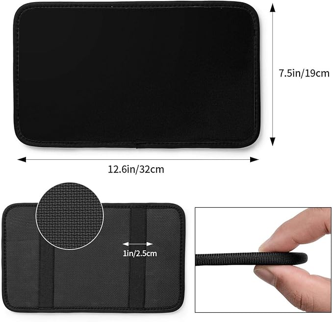 DORKEIXIA Black Auto Center Console Armrest Pad Universal Car Center Console Cover Seat Box Cover for Sedan, Van, SUV, Truck Car Accessorie