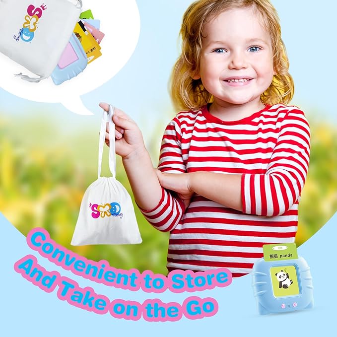 Chinese & English Bilingual Talking Flash Cards for Toddler/Beginning - Learning Educational Toy to Learn Chinese/English,Talking Flash Cards for Ages 2+