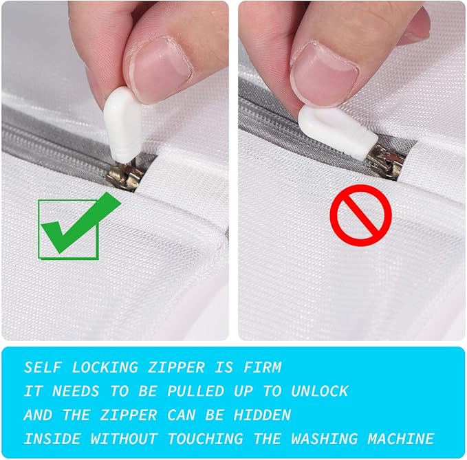 SUERIV Laundry Mesh Bag-Heavy Duty Mesh Laundry Bags,Laundry Bags Mesh Wash Bag for Washing Machine-Supper Zipper Net Laundry Bag for Travel,Lingerie,Sweater,Garment,Undergarment 4（24Inch×24Inch）