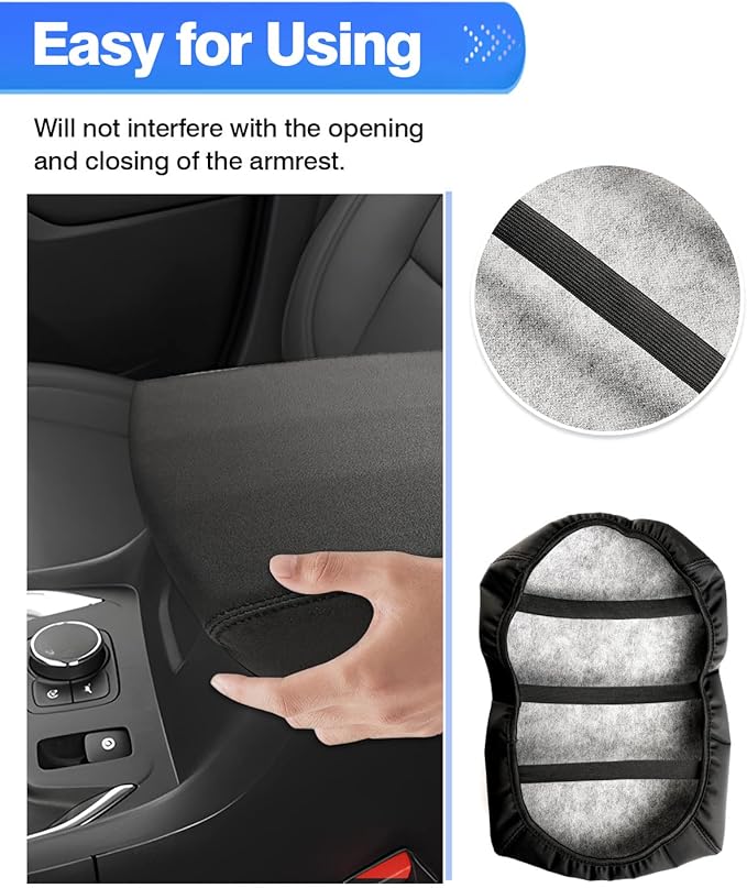 Autorder Center Console Cover for 2018-2024 Chevrolet Traverse Accessories Armrest Cover Anti-Scratch Middle Console Pad Leather Armrest Protector