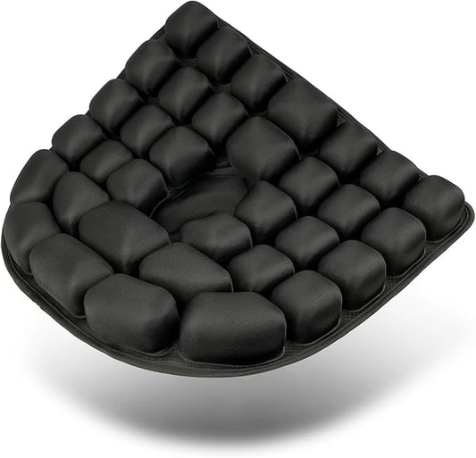 Travel Seat Cushion, 3D Air Inflatable Pressure Relief Cushion for Hemorrhoid and Tailbone Pain Relief, Optimal Support for Long Sitting in Car, Air Travel, Office Chairs, Home Living