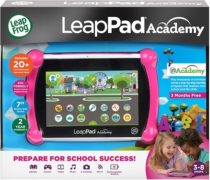 LeapFrog LeapPad Academy Kids’ Learning Tablet, Pink